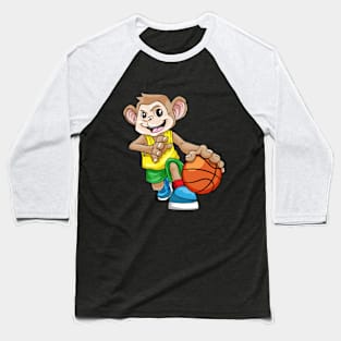 Monkey as basketball player with basketball Baseball T-Shirt